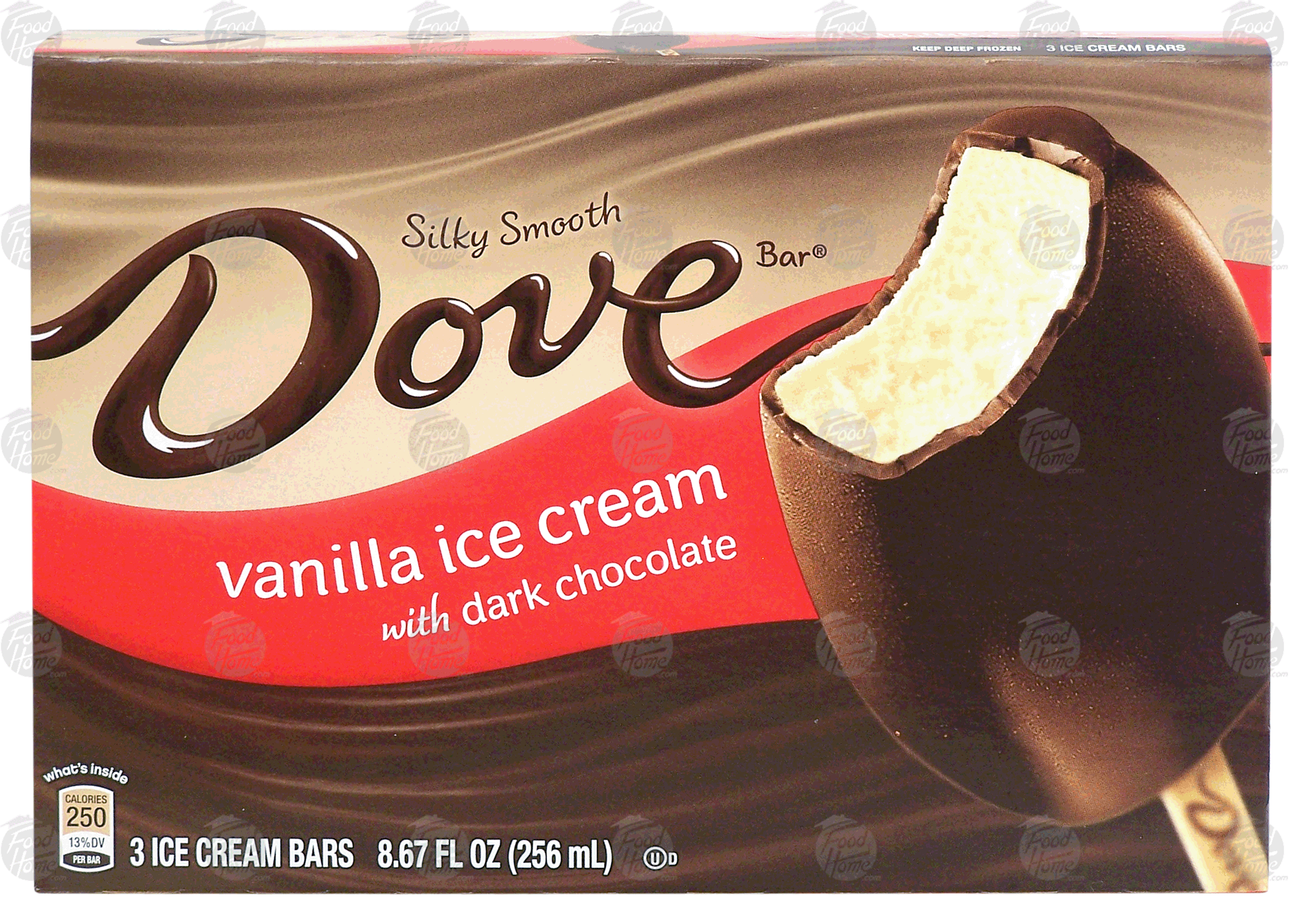 Dove  vanilla ice cream with dark chocolate, 3 ice cream bars Full-Size Picture